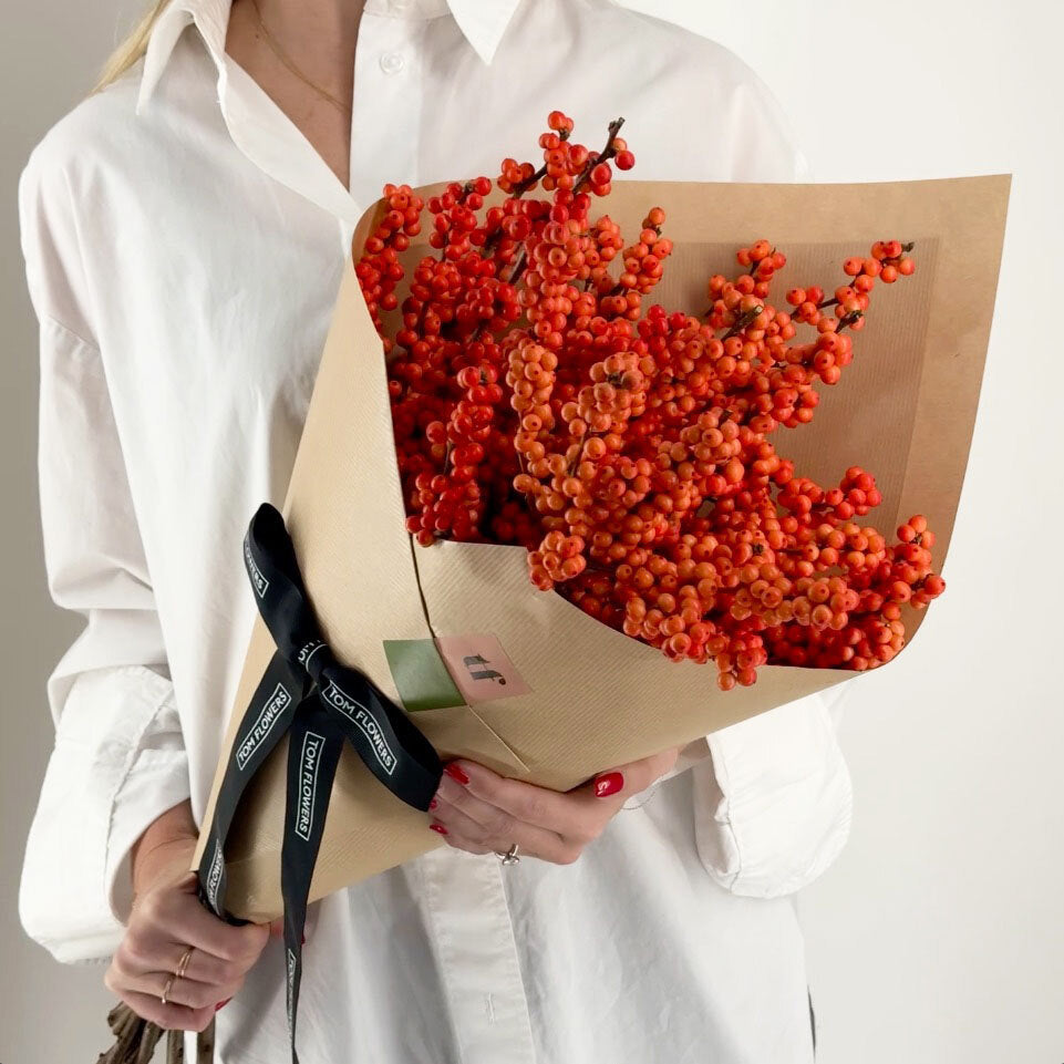 Holly branches winter gold